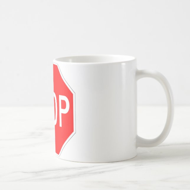 Mug Arrêtez le signe personnalisable (Droite)