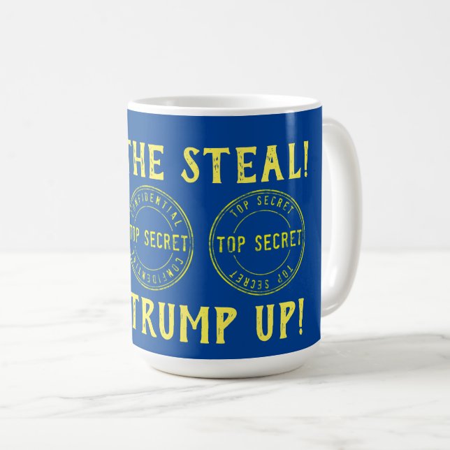 Mug Arrêtez le verrou du vol Trump vers le haut (Devant droit)