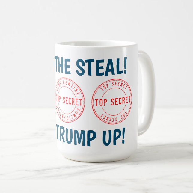 Mug Arrêtez le verrou du vol Trump vers le haut (Devant droit)