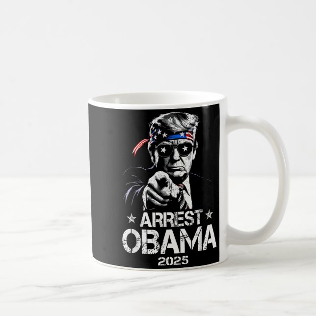 Mug Arrêtez Obama 2025 Conception de drapeau américain (Droite)