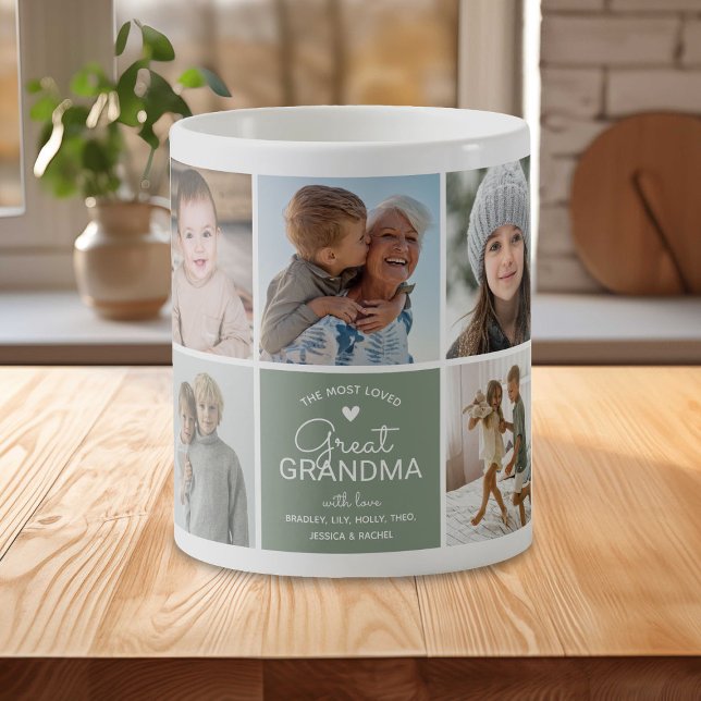 Mug ARRIÈRE-GRAND-MÈRE 'la plus aimée' Collage de phot (Créateur téléchargé)