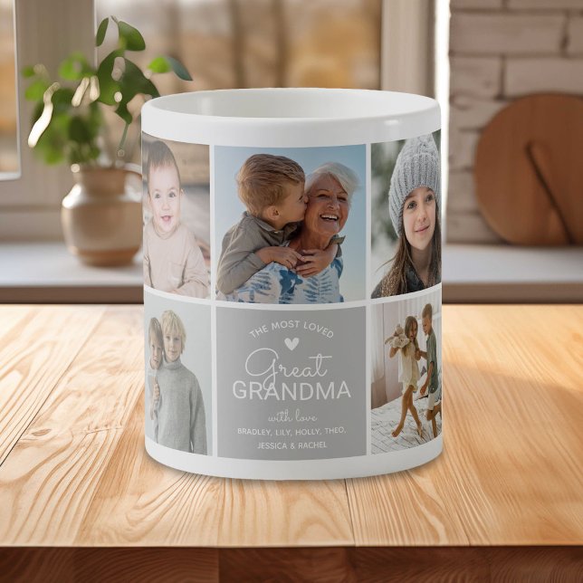 Mug Arrière-grand-mère 'la plus aimée' Collage de phot (Créateur téléchargé)