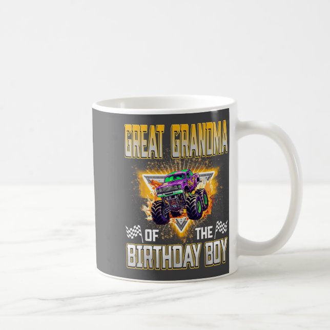 Mug Arrière-mémé du camion monstre du garçon du jour d (Droite)
