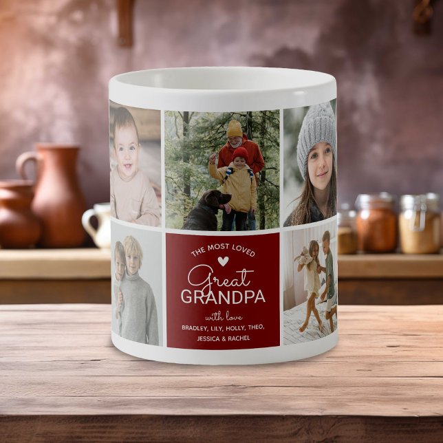 Mug Arrière-père 'le plus aimé' Collage de photos (Créateur téléchargé)