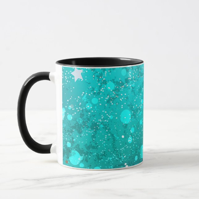 Mug Arrière - plan à huile Turquoise de la menthe (Gauche)
