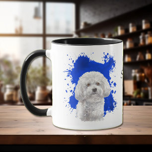 Mug Arrière - plan Abstrait Bichon Frise