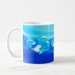 Mug arrière - plan Abstrait de peinture d'art bleu. L'