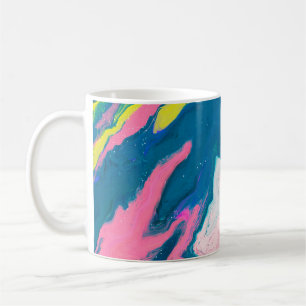 Mug arrière - plan Abstrait de peinture rose et turquo