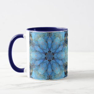 Mug arrière - plan abstrait floral bleu