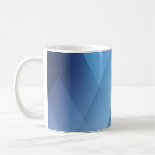 Mug arrière - plan Abstrait. Motif triangle bleu.