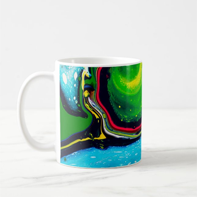 Mug arrière - plan Abstrait peint à la main, acrylique (Gauche)