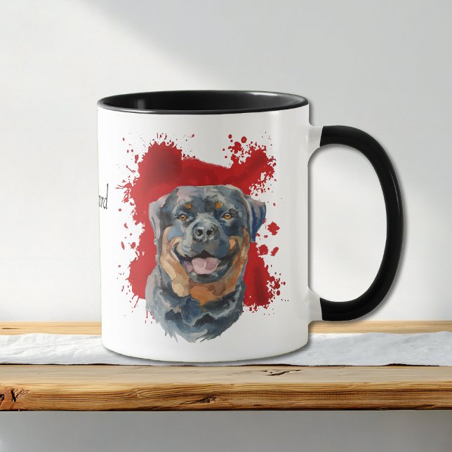 Mug Arrière - plan Abstrait rouge chien Rottweiler (Créateur téléchargé)