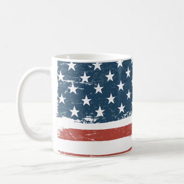 Mug Arrière - plan américain de Grunge Drapeau. Versio (Gauche)