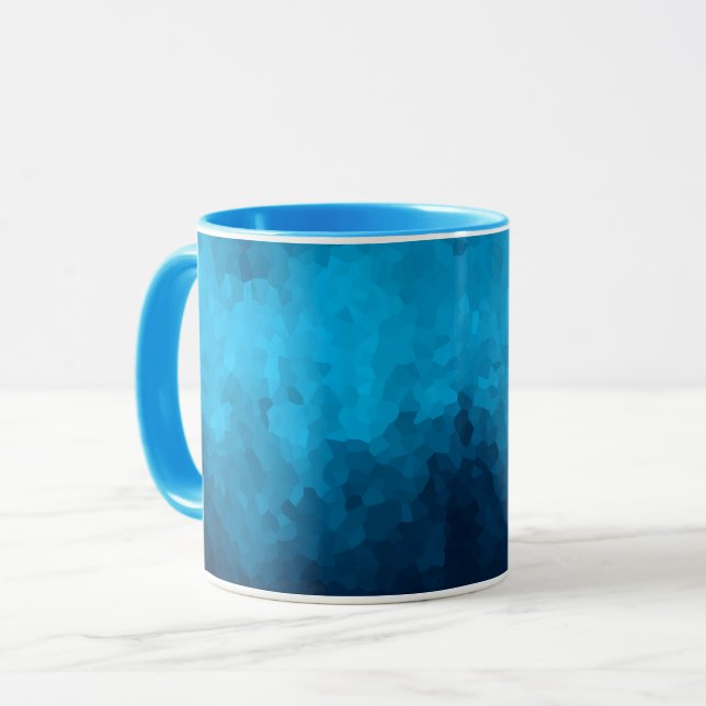 Mug Arrière - plan bleu cristallisé Abstrait (Devant gauche)