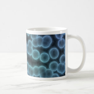 Mug Arrière - plan bleu de bactéries
