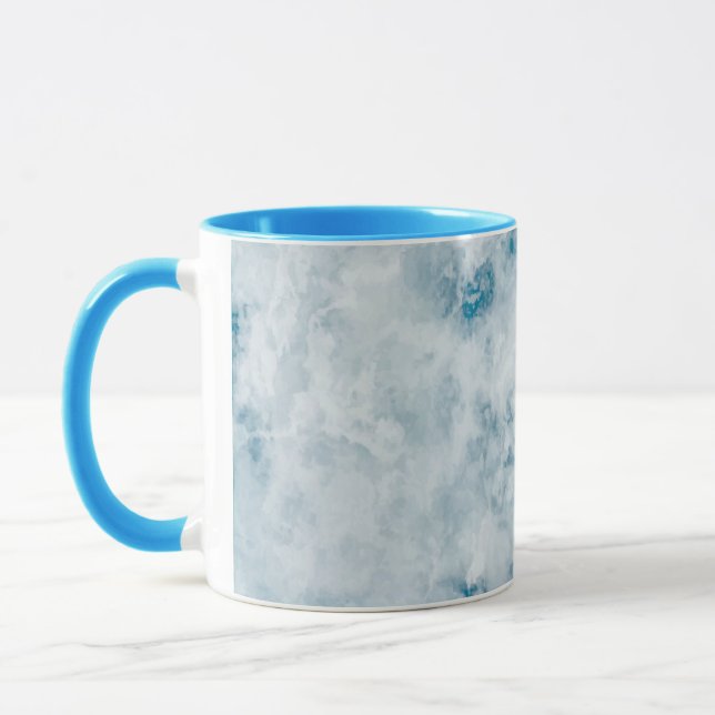Mug Arrière - plan bleu de marbre de texture (Gauche)