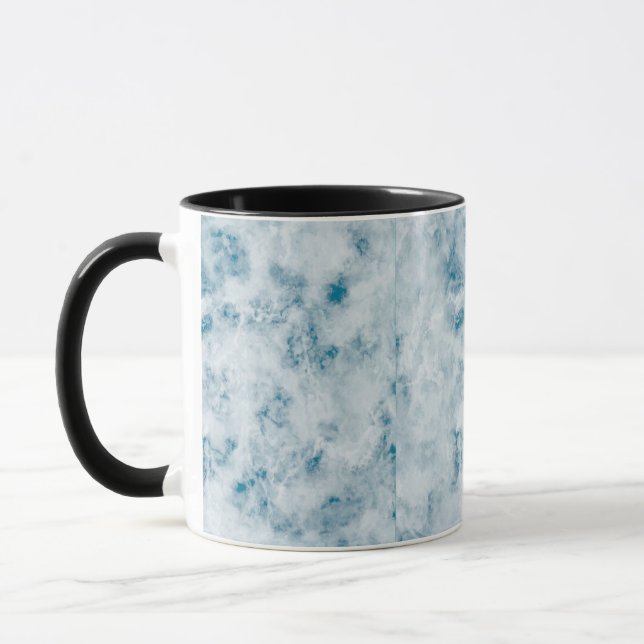 Mug Arrière - plan bleu de marbre de texture (Gauche)