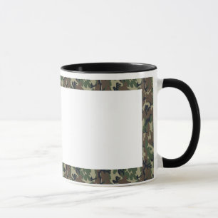 Mug Arrière - plan Camouflage de forêt militaire blanc