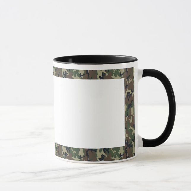 Mug Arrière - plan Camouflage de forêt militaire blanc (Droite)