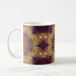 Mug arrière - plan carré Abstrait. Décora ronde symétr