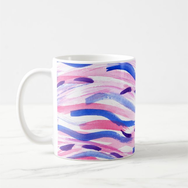 Mug arrière - plan d'aquarelle rayée Abstrait. Brosse (Gauche)