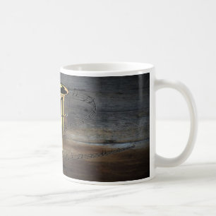 Mug Arrière - plan de Barnwood de ~ d'échelle musicale