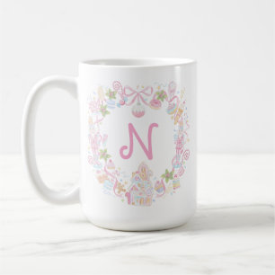 Mug Arrière-plan de crest de monogramme de friandises