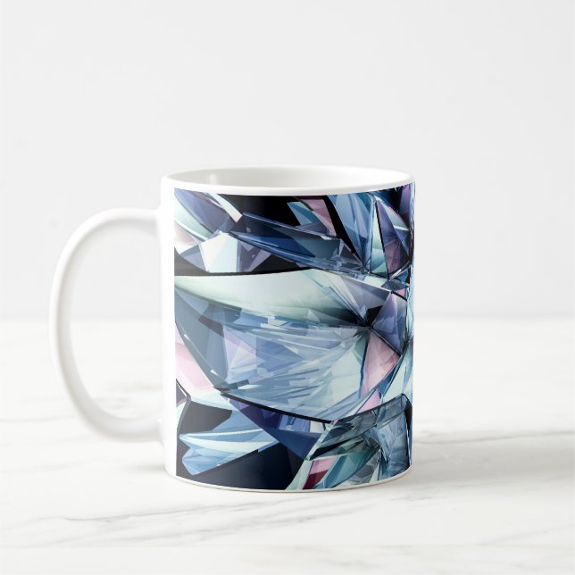 Mug Arrière - plan de cristal de triangle technologiqu (Gauche)