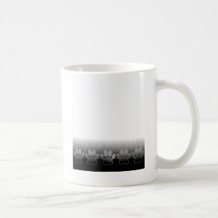 Mug Arrière - plan de dégradé de pattes noir et blanc