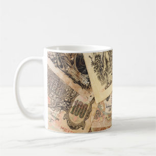 Mug Arrière - plan de divers billets vintages de Russi