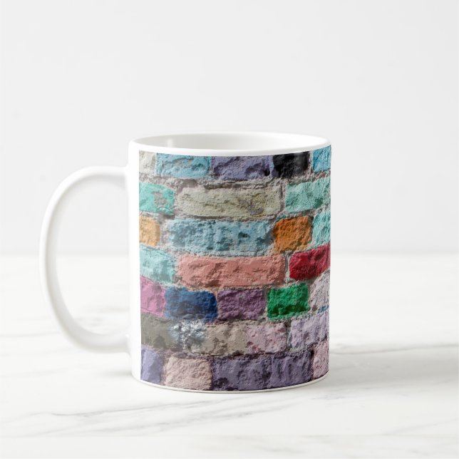Mug Arrière - plan de la texture murale en brique pein (Gauche)