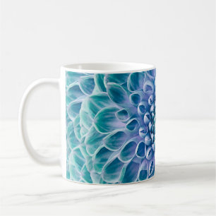Mug Arrière - plan de macro à fleurs turquoise Dahlia