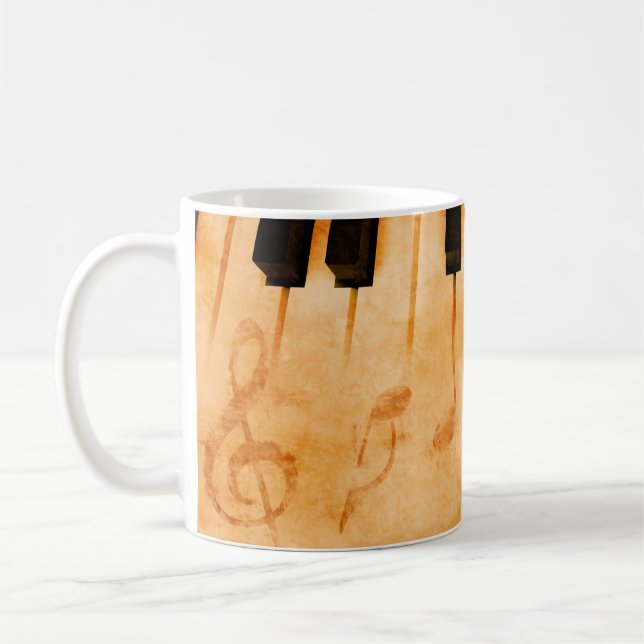 Mug arrière - plan de musique Abstraite - Clavier et m (Gauche)