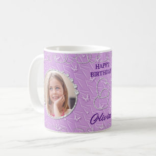 Mug Arrière - plan de photo violet personnalisé