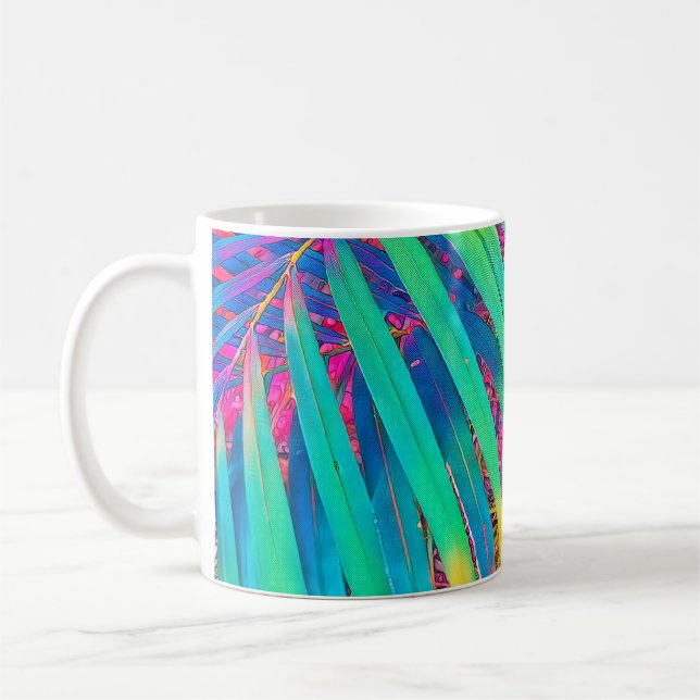 Mug Arrière - plan de texture de feuille de palme trop (Gauche)