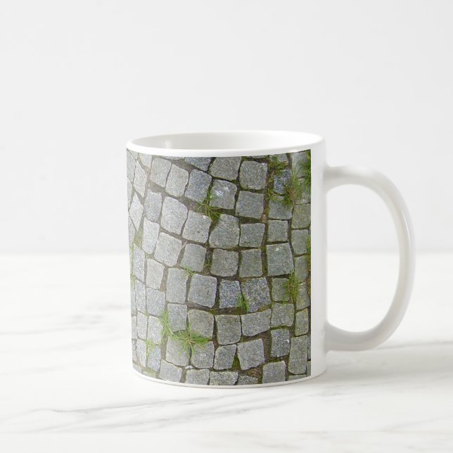 Mug Arrière - plan de texture de route de pavé rond (Droite)