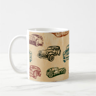 Mug Arrière - plan de voiture vintage sans couture.