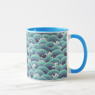 Mug Arrière - plan décoratif de vague de mer