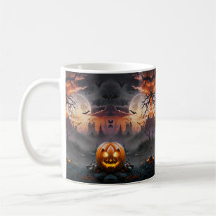 Mug Arrière - plan d'Halloween en tons orange et gris