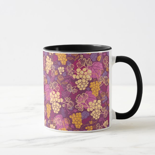 Mug Arrière - plan doux de motif de vignes (Droite)