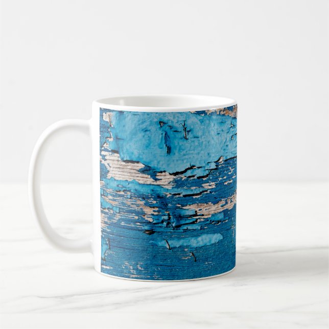Mug Arrière - plan en bois bleu ancien  (Gauche)