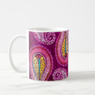 Mug Arrière - plan ethnique sans aquarelle. Main dessi