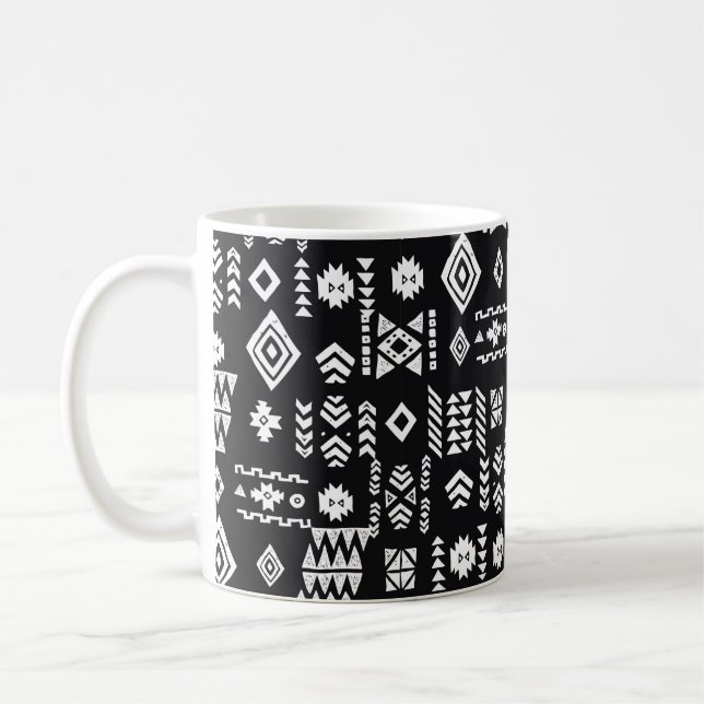 Mug Arrière - plan ethnique tribal. Géomet primitif él (Gauche)
