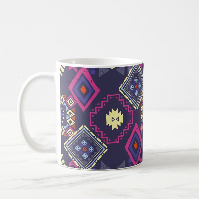 Mug Arrière - plan ethnique tribal. Géomet primitif él (Gauche)