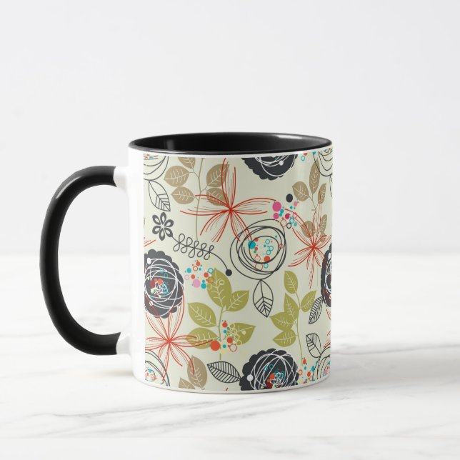 Mug Arrière - plan floral 2 (Gauche)