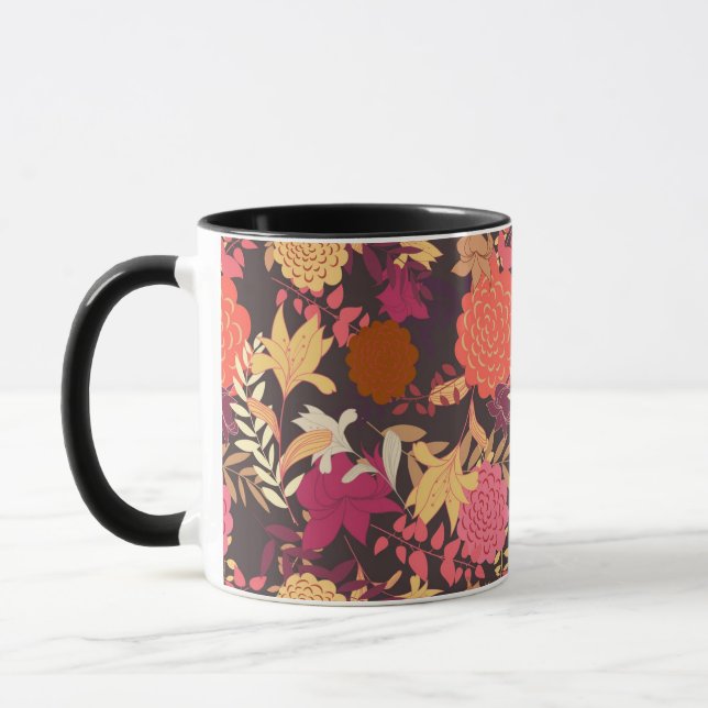 Mug Arrière - plan floral 2 (Gauche)