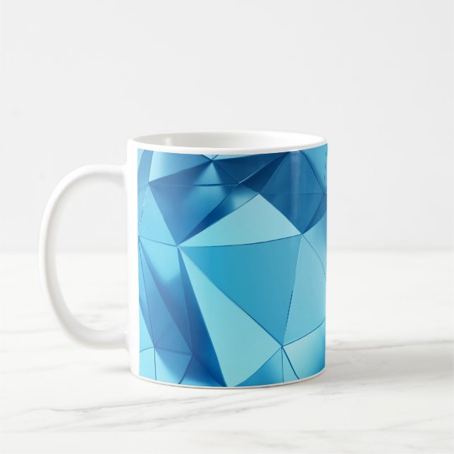 Mug Arrière - plan géométrique à trois dimensions, ble (Gauche)