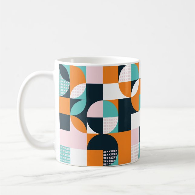 Mug Arrière - plan géométrique Abstrait avec carrés, t (Gauche)