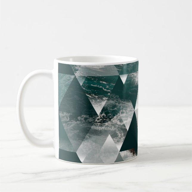 Mug arrière - plan géométrique maritime abstrait avec  (Gauche)