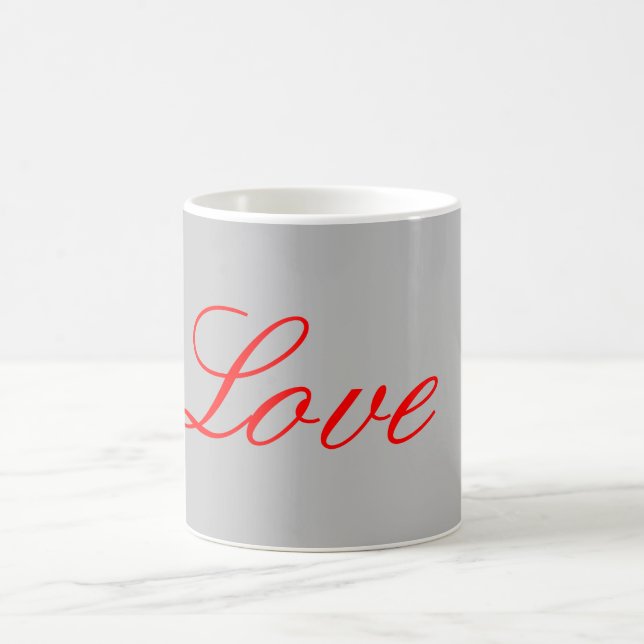 Mug Arrière - plan gris tendance Red Love Mariage (Centre)